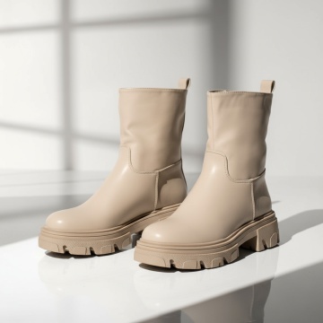 REDUCERI INCALTAMINTE, Ghete dama cu talpa groasa bej MOD02179, modlet.ro