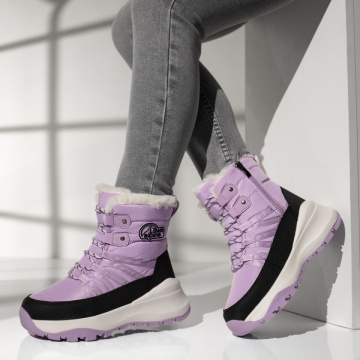 Ghete imblanite, Ghete dama cu talpa groasa mov MOD14082, modlet.ro