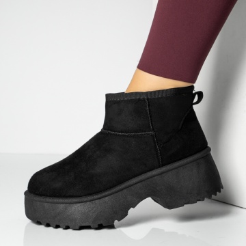 Ghete Dama, Ghete dama cu talpa groasa negre MOD14114, modlet.ro