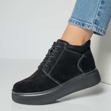 Ghete dama negre suede din Piele Naturala ZEF12219, 2, zeforia.ro