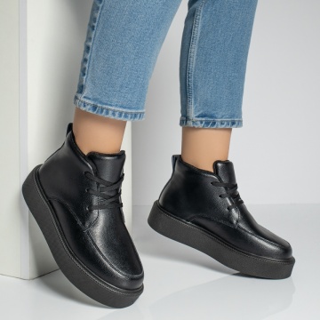 Ghete sport dama negre din Piele Naturala MOD12218, 4, modlet.ro