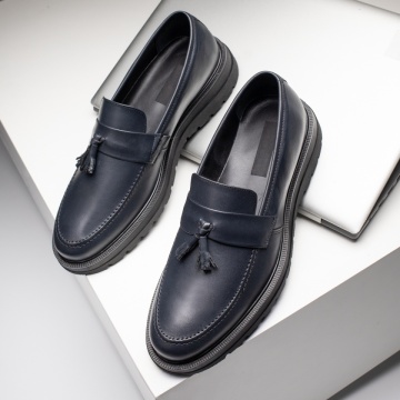 Mocasini albastri barbati din Piele naturala MOD11901, 2, modlet.ro
