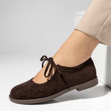 Balerini si Mocasini Dama, Mocasini dama cu siret maro suede MOD14293, modlet.ro
