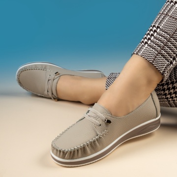 Balerini si Mocasini Dama, Mocasini dama cu talpa joasa khaki MOD14231, modlet.ro
