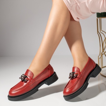 Mocasini dama visinii cu talpa groasa si accesoriu metalic MOD13652, 2, modlet.ro