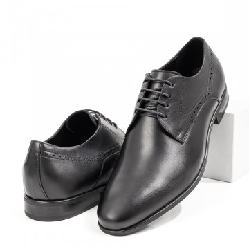 Pantofi barbati eleganti negri cu siret din Piele naturala MOD08768, 4, modlet.ro