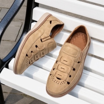 Pantofi casual barbati cu perforatii bej ZEF13554, 3, zeforia.ro