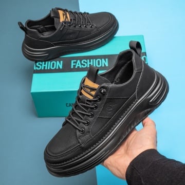 Pantofi casual barbati cu siret elastic negri ION10