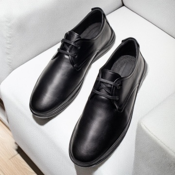 Pantofi casual barbati cu siret negri din Piele naturala MOD12064, 2, modlet.ro