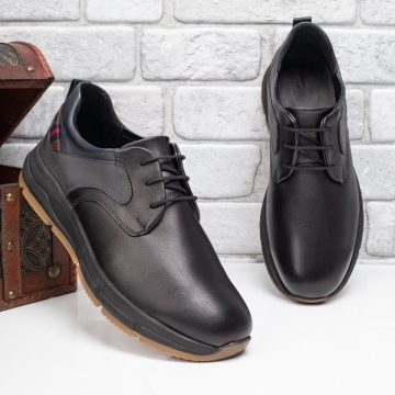 Pantofi casual barbati negri din Piele naturala MOD10646, 2, modlet.ro