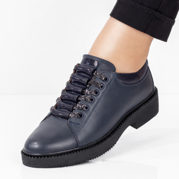 Pantofi casual dama albastri din Piele naturala ZEF03552, 1, zeforia.ro