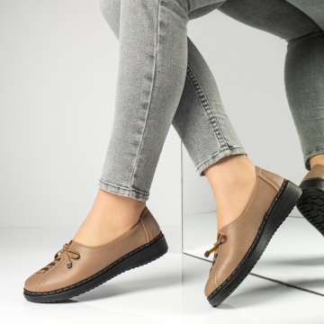 Pantofi casual dama cu fundita maro MOD13160, 4, modlet.ro