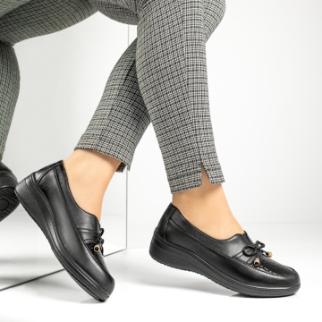 Pantofi casual dama cu fundita negri MOD13048, 3, modlet.ro