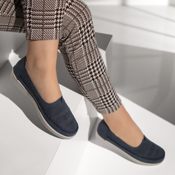 Pantofi casual dama cu perforatii albastru inchis MOD13314, 3, modlet.ro