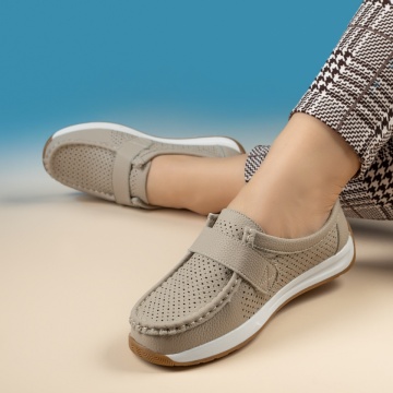 Pantofi casual dama cu perforatii gri MOD14235