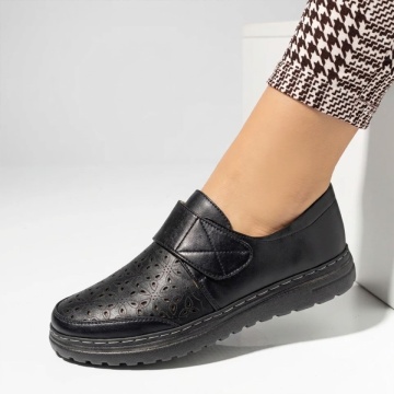 Pantofi casual dama cu perforatii negri LILI6, 2, modlet.ro