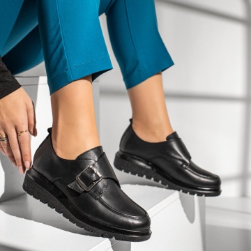 Pantofi casual dama cu platforma negri din Piele naturala MOD14047, 4, modlet.ro