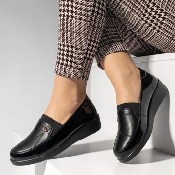 Pantofi casual dama cu platforma negri MARA23
