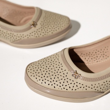 Pantofi casual dama cu platforma si bareta bej MOD14258, 3, modlet.ro
