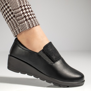 Pantofi casual dama cu platforma si strasuri negri MOD12986, 4, modlet.ro