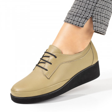 Pantofi casual dama cu platforma verzi din Piele naturala MOD10349, 1, modlet.ro