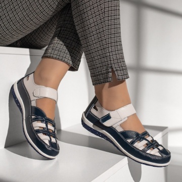 Pantofi casual dama cu scai alb cu albastru MOD11351, 3, modlet.ro
