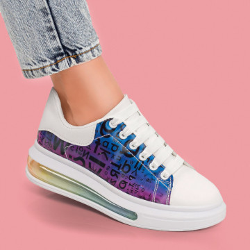 Pantofi casual dama cu siret albi MOD05929