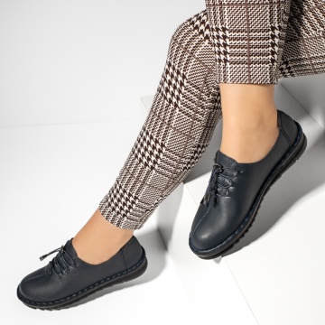 Pantofi casual dama cu siret elastic albastru inchis MOD13230, 2, modlet.ro