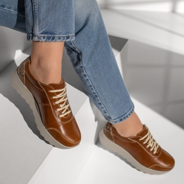 Pantofi casual dama cu siret maro din Piele naturala MOD00430, 4, modlet.ro