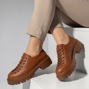 Pantofi dama, Pantofi casual dama cu siret maro MOD14195, modlet.ro