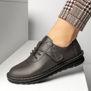 Pantofi casual dama cu siret si scai gri MOD13227, 3, modlet.ro