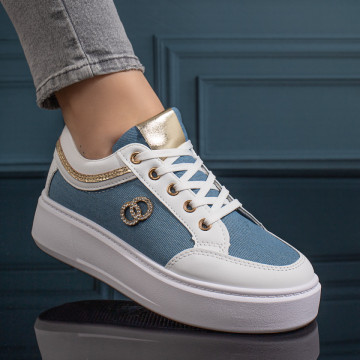Pantofi casual dama cu talpa groasa albastri MOD11121, 1, modlet.ro