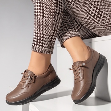 Pantofi casual dama cu talpa groasa khaki IOANA3