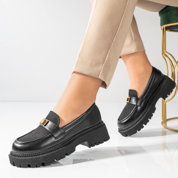 Pantofi casual dama cu talpa groasa negri MOD11111, 2, modlet.ro
