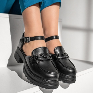 Pantofi casual dama cu talpa groasa negri MOD13017, 4, modlet.ro