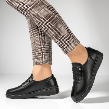 Pantofi casual dama cu talpa joasa negri MOD09982, 4, modlet.ro