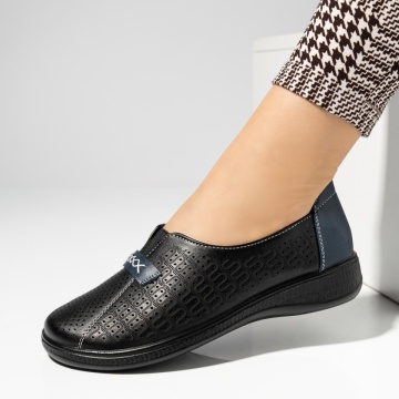 Pantofi casual dama cu talpa joasa negri MOD14270, 2, modlet.ro