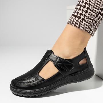 Pantofi dama, Pantofi casual dama cu talpa joasa negri MOD14284, modlet.ro