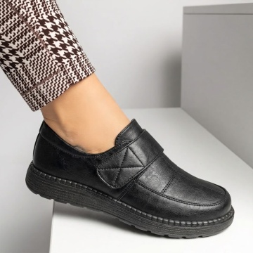 Pantofi dama, Pantofi casual dama cu talpa joasa si inchidere cu scai negri DORA42, modlet.ro