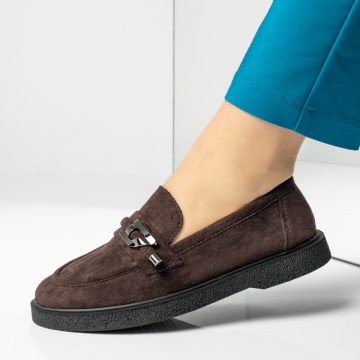 Pantofi casual dama maro inchis suede IRIS21