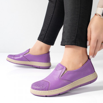 Pantofi casual dama mov din Piele naturala MOD11124, 2, modlet.ro