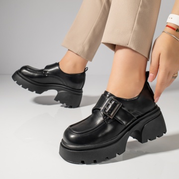 Pantofi casual dama negri cu scai si catarama aparenta MOD11842, 2, modlet.ro