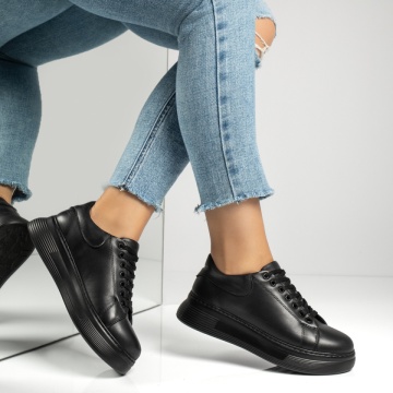 Pantofi casual dama negri din Piele naturala MOD12056, 4, modlet.ro