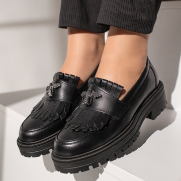 Pantofi casual dama negri din Piele naturala MOD12211, 4, modlet.ro