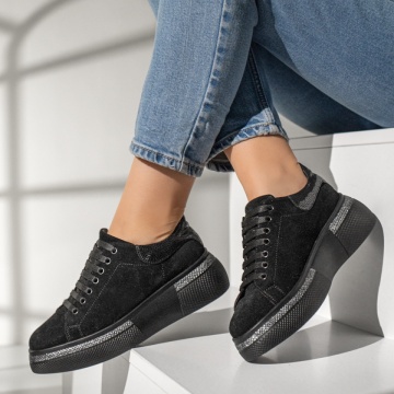 Pantofi casual dama negri suede din Piele naturala PAULA2, 3, modlet.ro