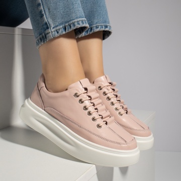 Pantofi casual dama roz din Piele naturala MOD11702, 4, modlet.ro