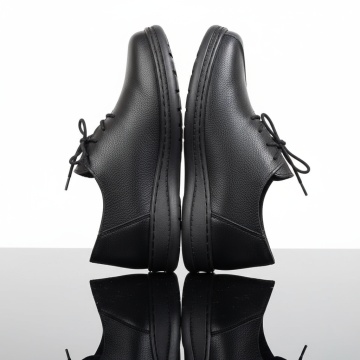 Pantofi casual din Piele naturala negri dama cu siret si talpa joasa MOD06739, 5, modlet.ro