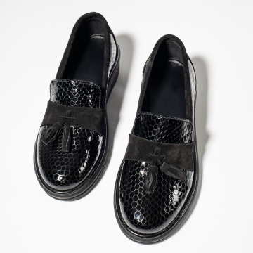 Pantofi casual negri dama cu platforma din Piele naturala MOD11889, 5, modlet.ro