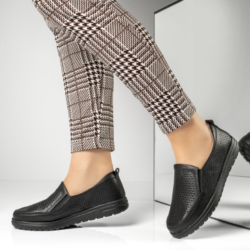 Pantofi dama casual cu perforatii negri MOD13282, 2, modlet.ro