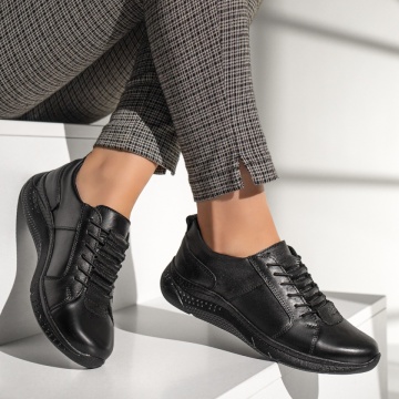 Pantofi dama casual negri din Piele naturala MOD11466, 3, modlet.ro